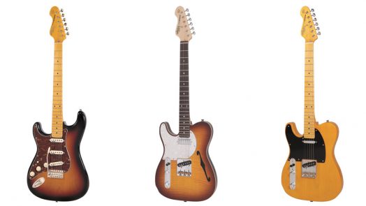 Vintage left-handed electric guitars