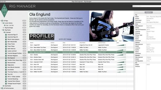 Kemper release new Rig Manager Software 2.0 introducing Rig Pack support