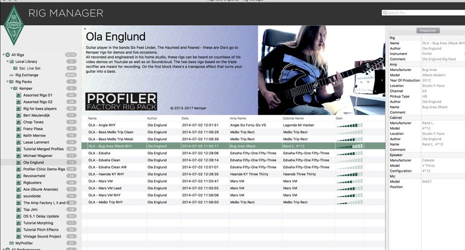 Kemper release new Rig Manager Software 2.0 introducing Rig Pack support