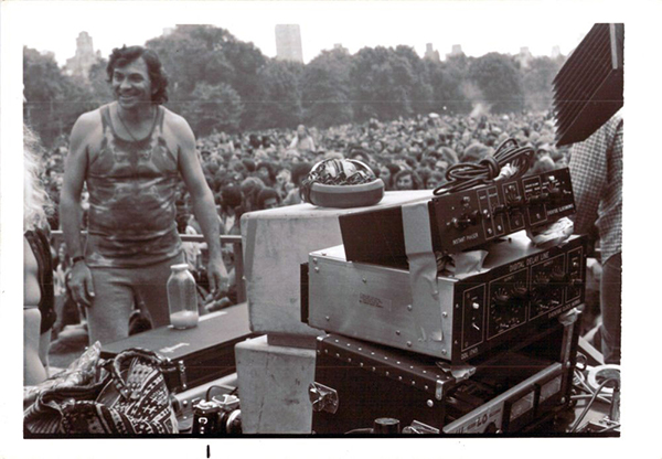 Honoree Bill Graham with Eventide gear at Jefferson Airplane concert in NYC Central Park