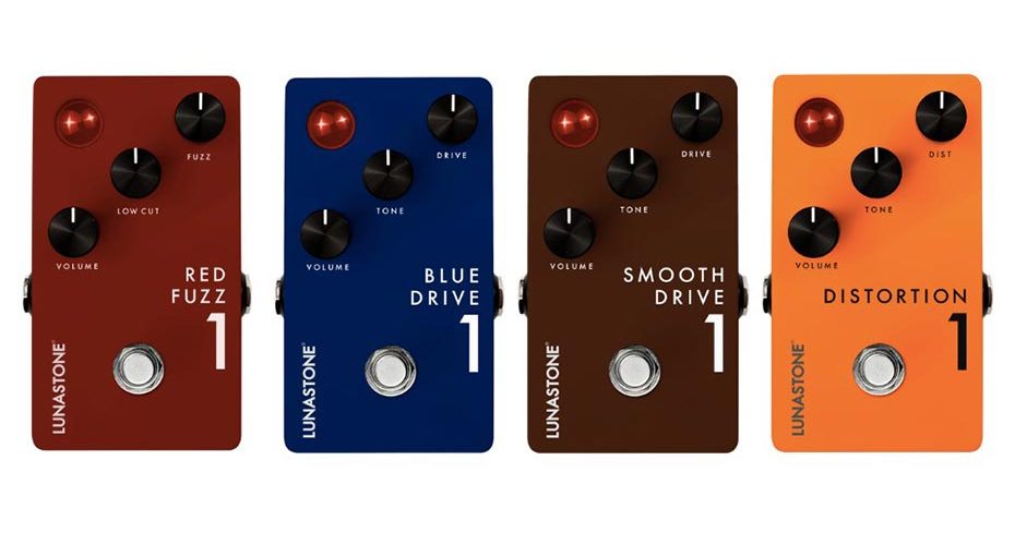 Lunastone Red Fuzz 1, Distortion 1, Blue Drive 1 and Smooth Drive 1 Now Shipping