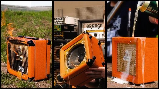 Orange Amplification Set Fire, Spill Beer, Drag and Drop Their Amps