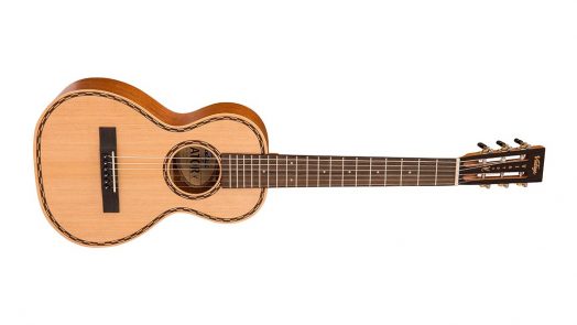 Vintage introduce the nylon strung Paul Brett Signature Viator acoustic parlour guitar