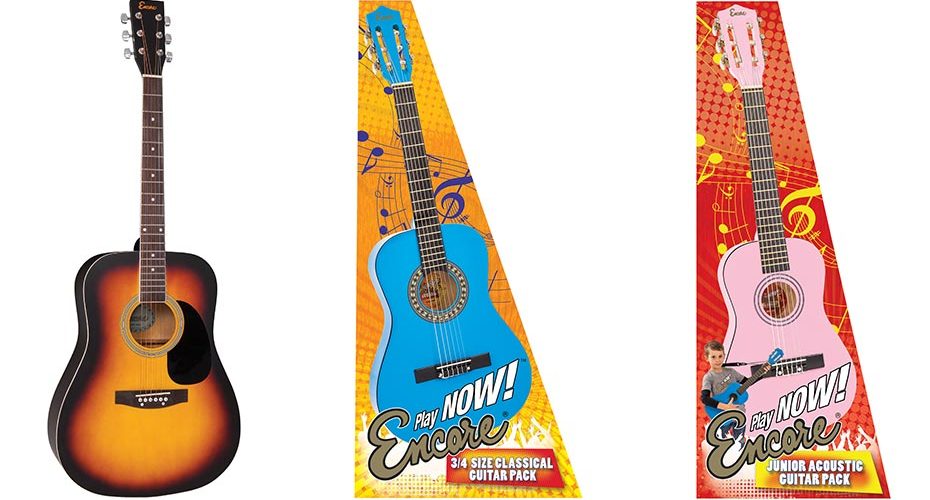 Encore’s best-selling ‘Play Now’ acoustic guitar series expands with new guitars and packs.