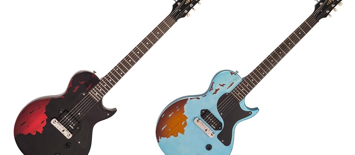 Vintage add new Colour-Over-Colour, distressed finishes to its popular ICON V120 solid bodied electric guitars.