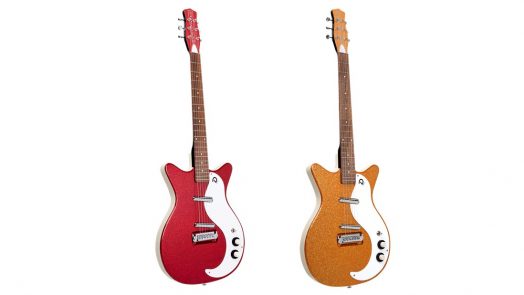 Danelectro launch the ‘59M NOS+ electric guitar in new Red & Orange Metalflake finishes with enhanced lipstick pickups