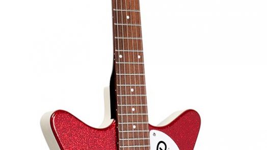 Danelectro ‘59M NOS+ electric guitar in new Red & Orange Metalflake finishes with enhanced lipstick pickups