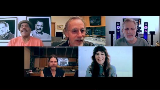 Pensado’s Place recently hosted an episode with members of the super-group that created the collaborative album Let the Rhythm Lead: Haiti Song Summit, Vol. 1. Pictured L-R, top row: Herb Trawick, Jackson Browne and Dave Pensado; bottom row: Jonathan Wilson and Jenny Lewis.