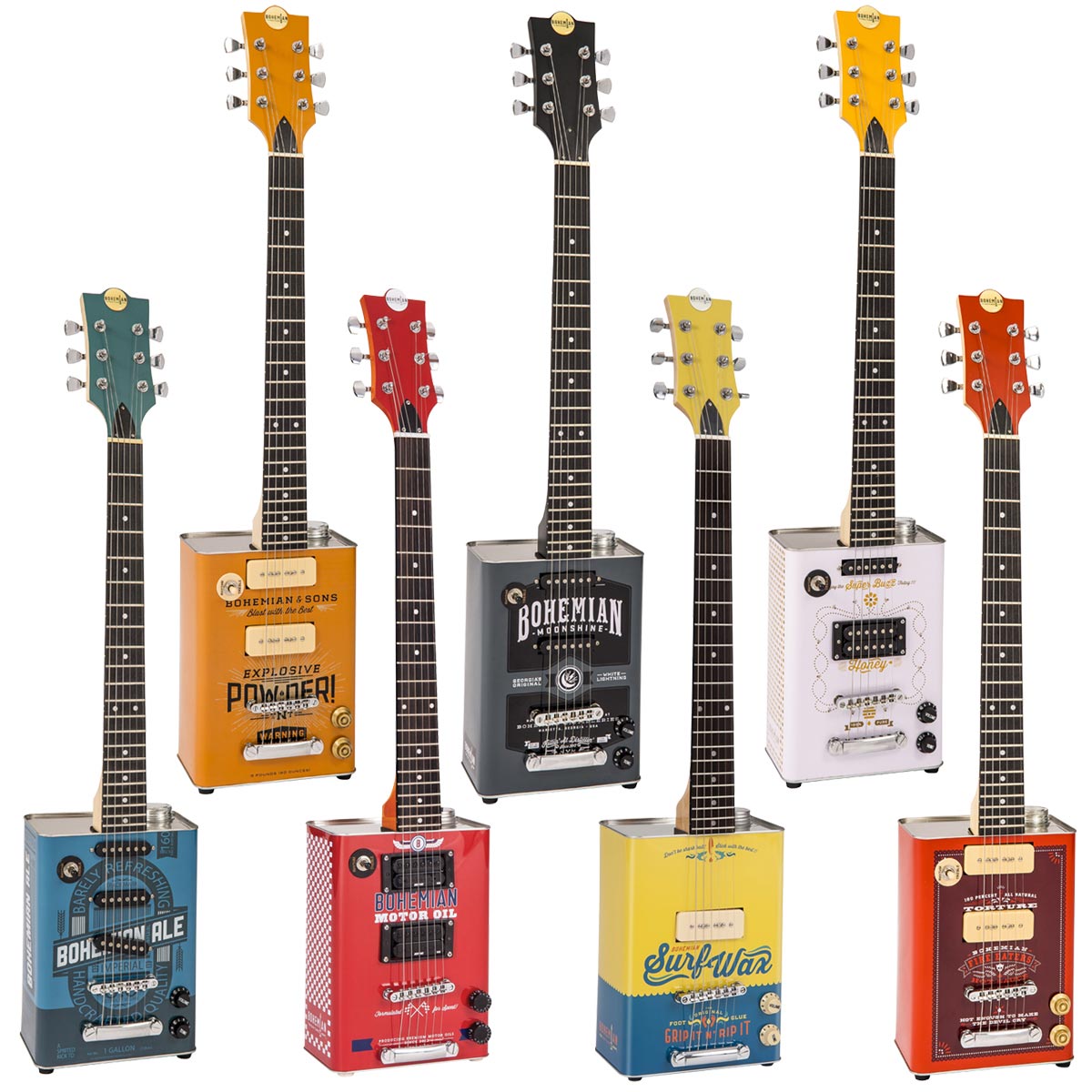 Bohemian Electric Oil-Can Guitars & Ukuleles Now Available With