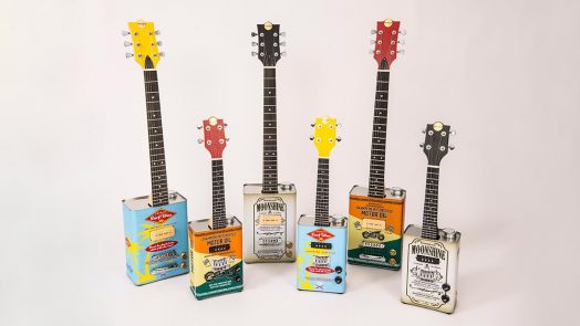 Bohemian electric oil-can guitars and ukuleles are now available with Limited Edition graphic designs