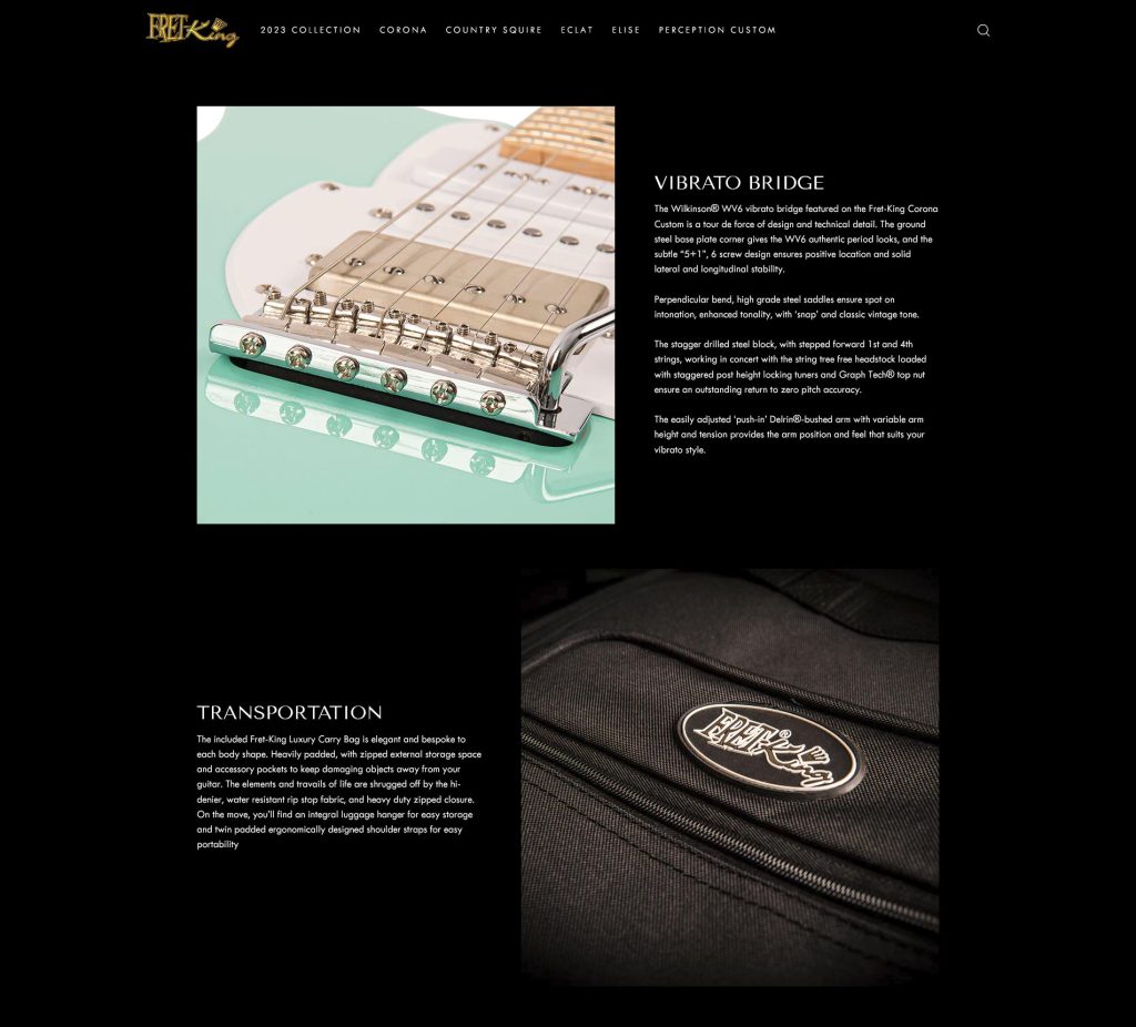 Fret-King launch new website to coincide with the new 2023 Collection of electric guitars and basses
