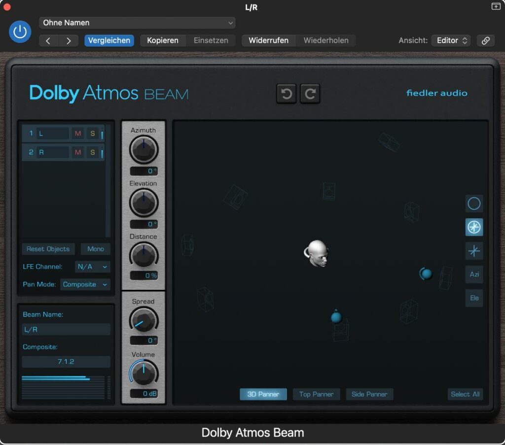 The Dolby Atmos Composer’s Beam Plug-In allows creators to send their audio signals from anywhere in the session into the Composer.