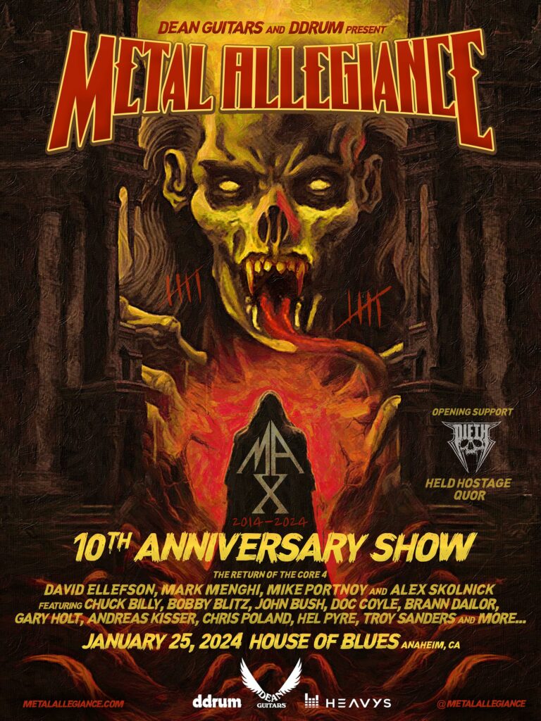 Dean Guitars and ddrum Title Sponsor Metal Allegiance 10th Anniversary Concert at NAMM 2024