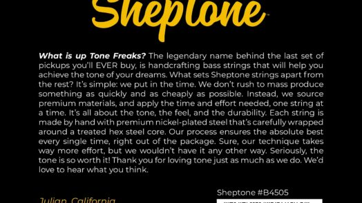 Sheptone Premium Nickel Wound Bass Guitar Strings