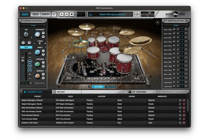Drum Workshop DW Soundworks Virtual Drums Plugin