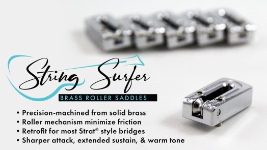 AxLabs Hardware Releases String Surfer Brass Roller Saddles for Strat Style Bridges