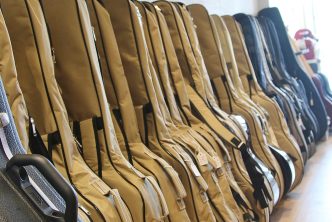 Guitars ready to be dispatched from Guitar Aid base in Exeter Devon.UK